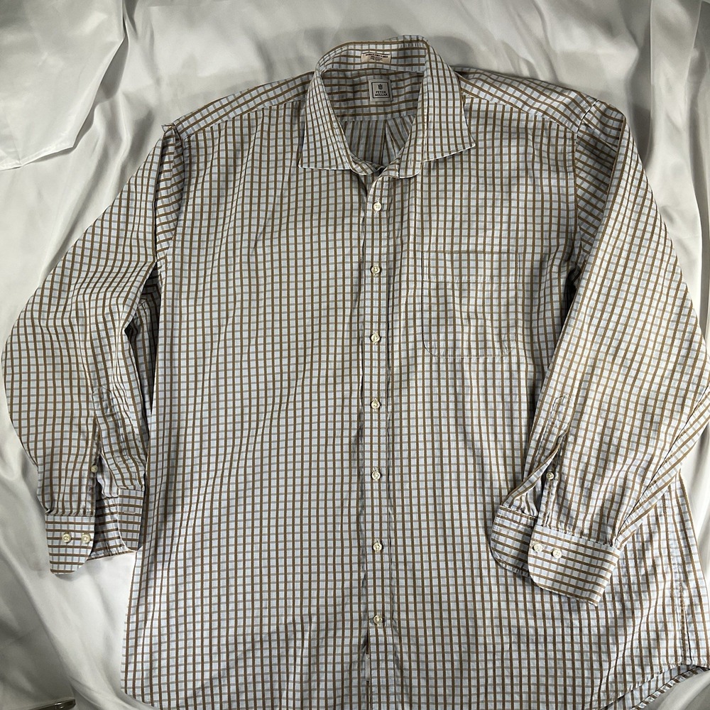 Peter Millar XXL Button Down Men's  Multi Color Checker Long Sleeve